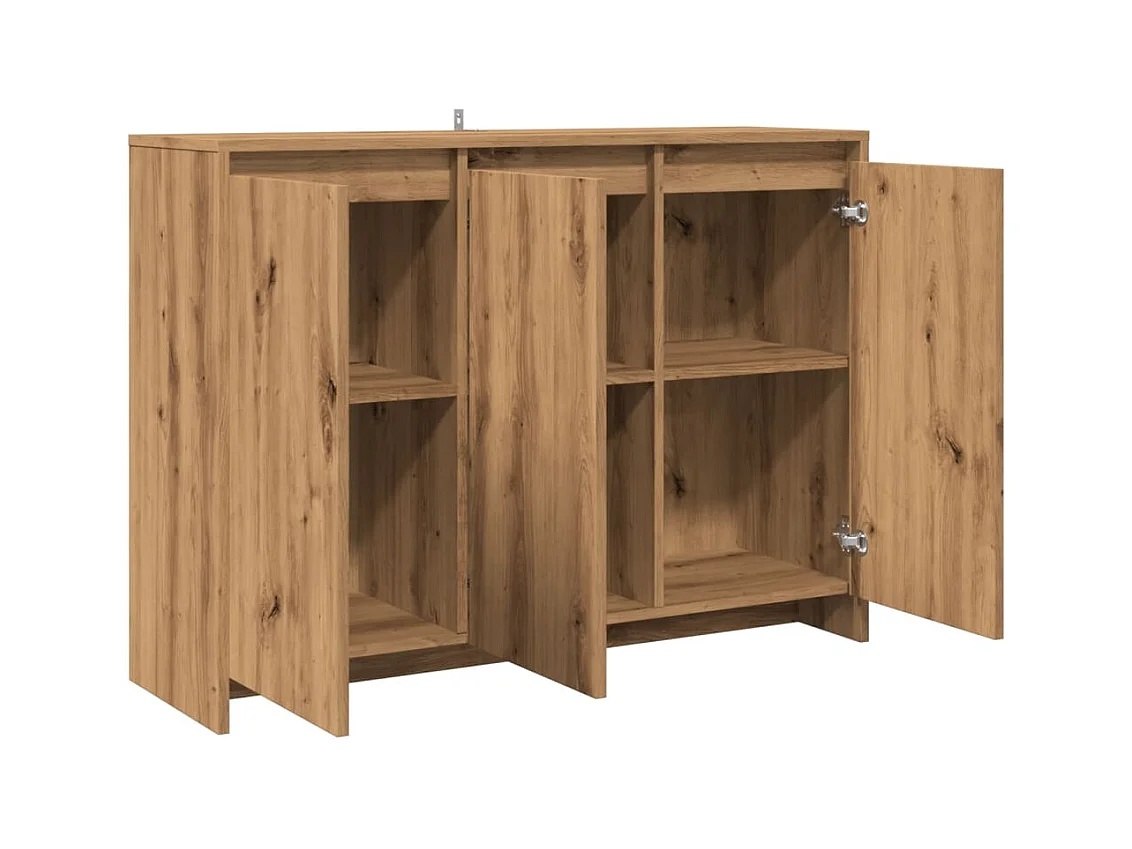 Buffet chêne artisanal 102x33x75 cm bois d'ingénierie
