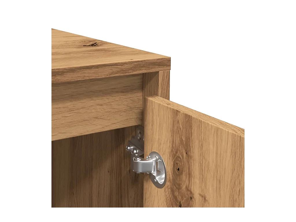 Buffet chêne artisanal 102x33x75 cm bois d'ingénierie