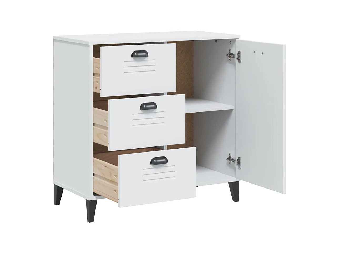 Buffet VIKEN blanc 80x40x80 cm bois d'ingénierie