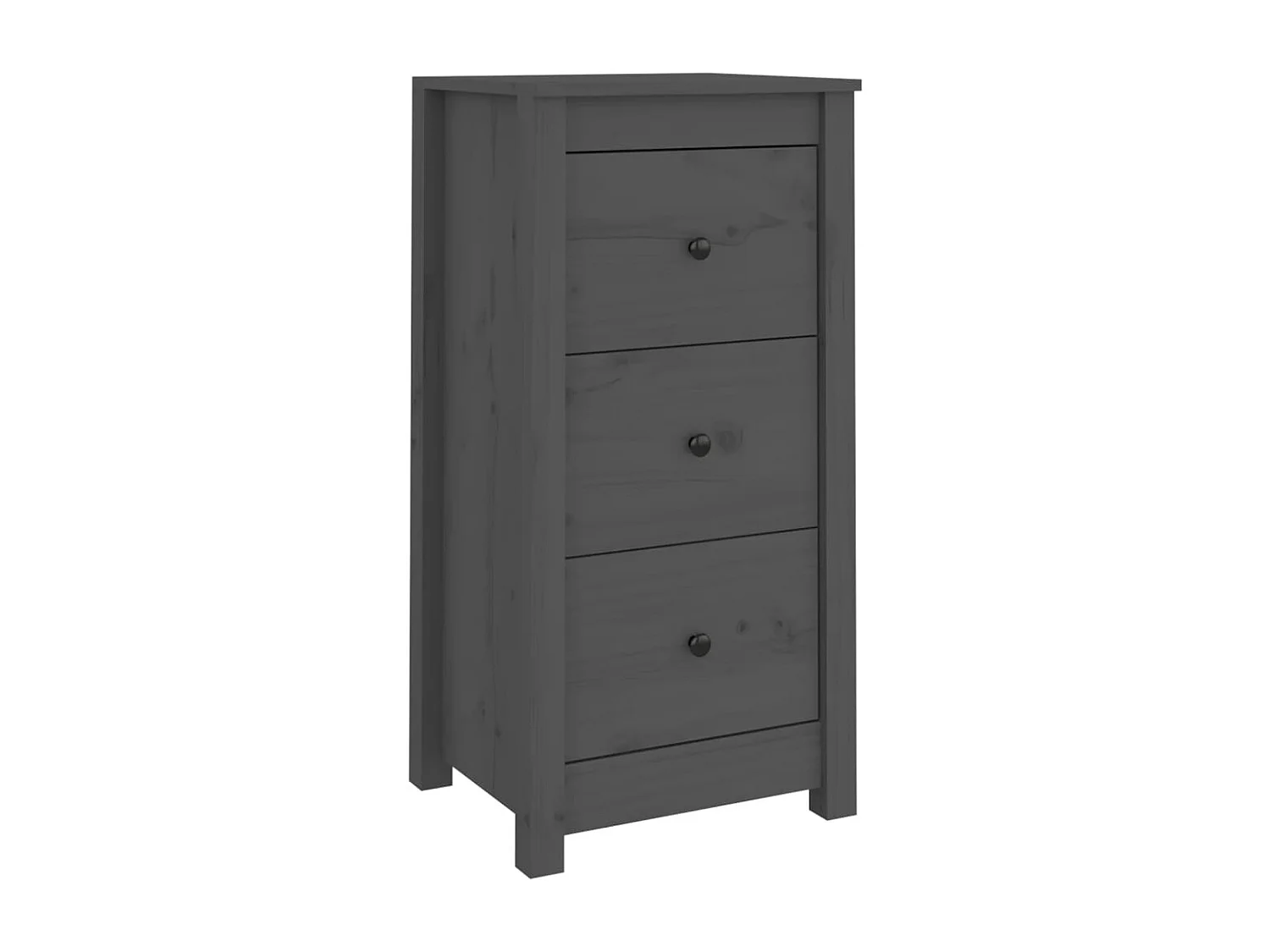 Buffets 2 pcs Gris 40x35x80 cm Bois massif de pin