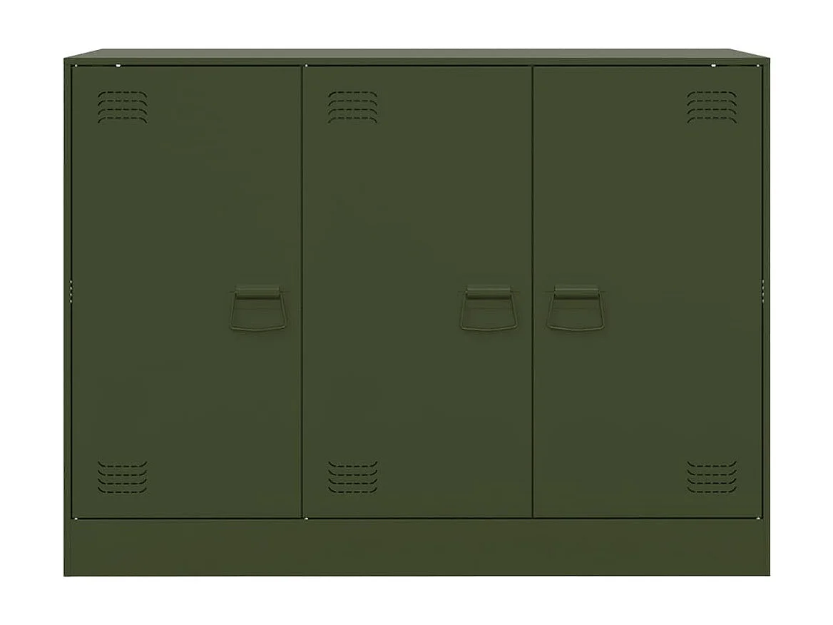 Olivgrünes Sideboard 99x39x73 cm Stahl