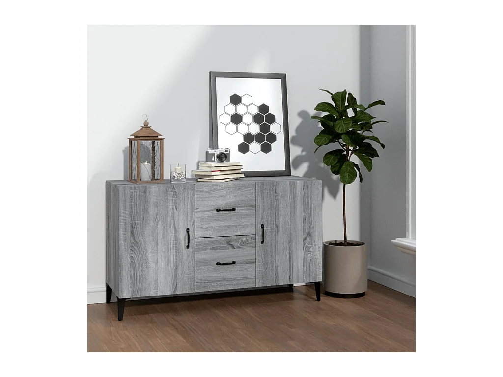 Buffet sonoma gris 100x36x60 cm bois d'ingénierie