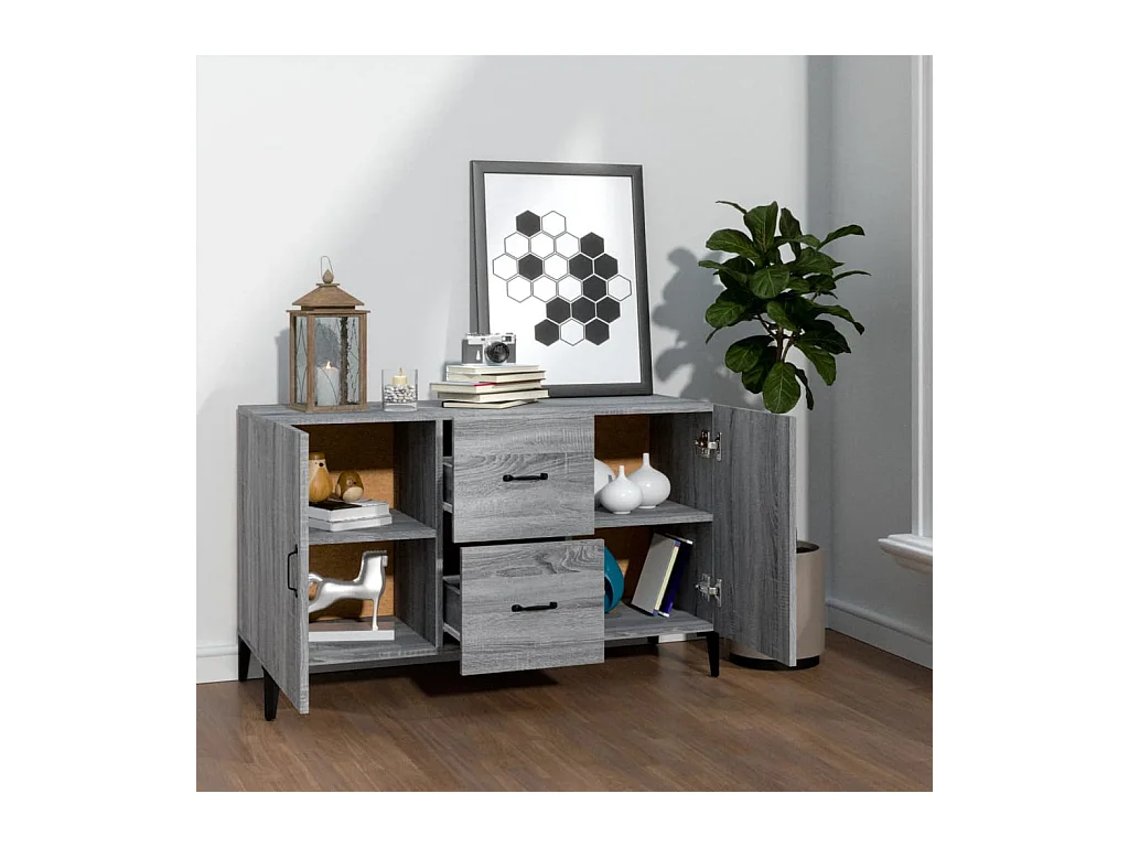 Buffet sonoma gris 100x36x60 cm bois d'ingénierie