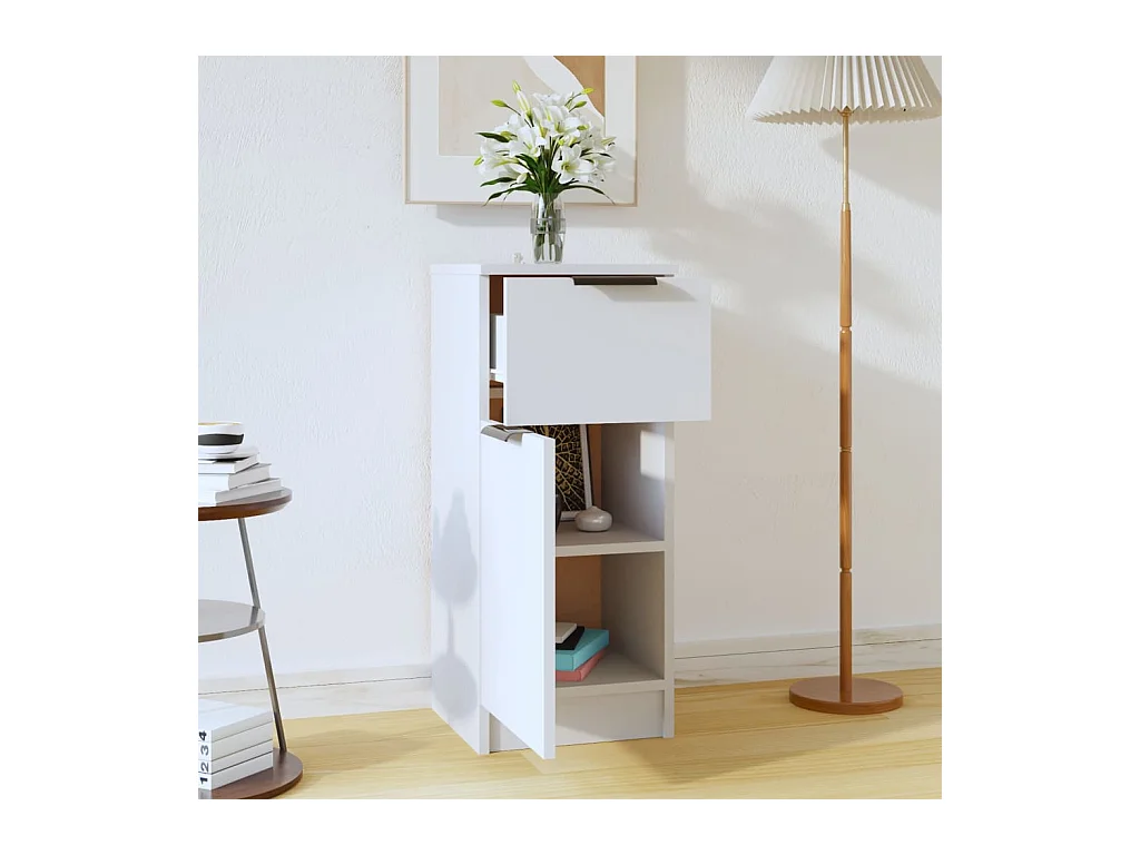 Buffet Blanc 30x30x70 cm Bois d'ingénierie