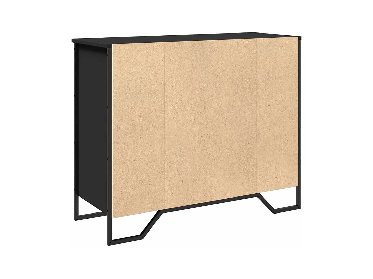 Buffet noir 91x35,5x74,5 cm bois d’ingénierie