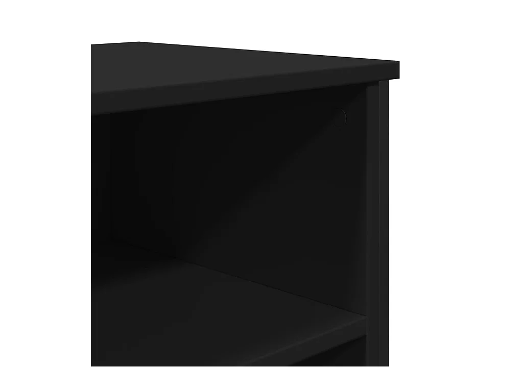 Buffet noir 91x35,5x74,5 cm bois d’ingénierie