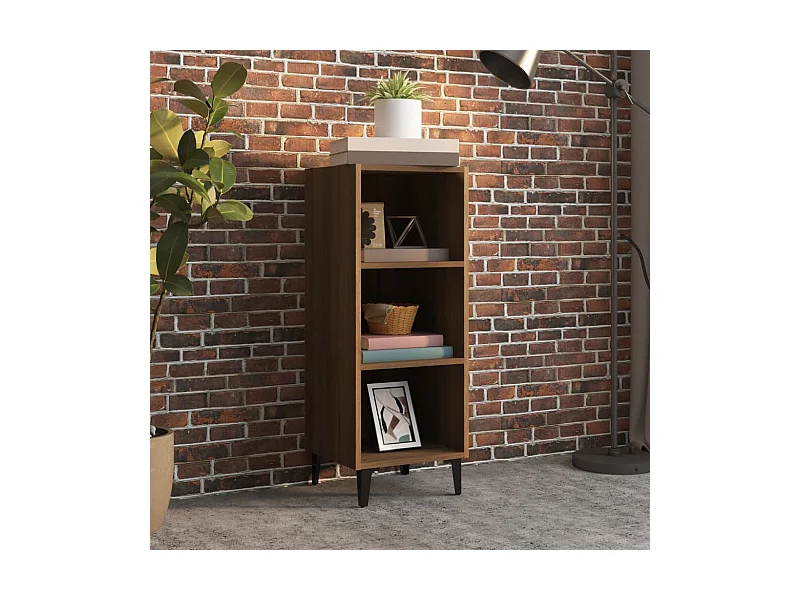 Buffet chêne marron 34,5x32,5x90 cm bois d'ingénierie