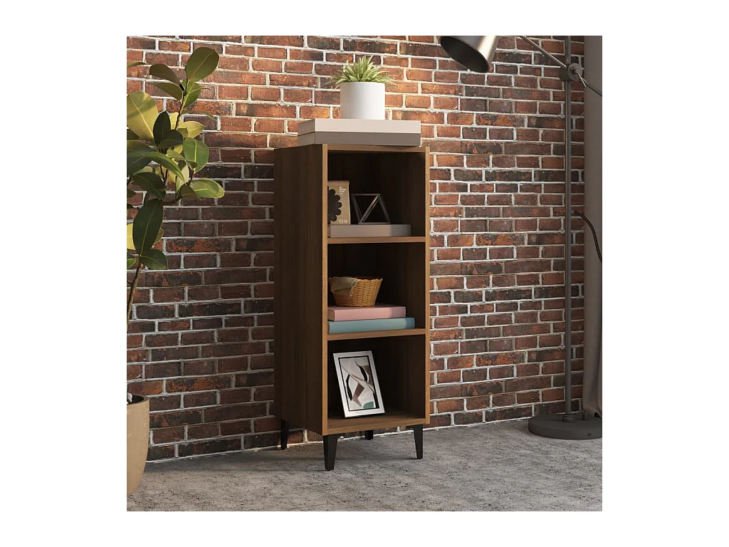 Buffet chêne marron 34,5x32,5x90 cm bois d'ingénierie