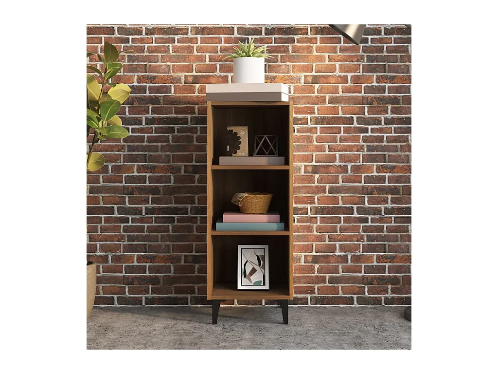 Buffet chêne marron 34,5x32,5x90 cm bois d'ingénierie