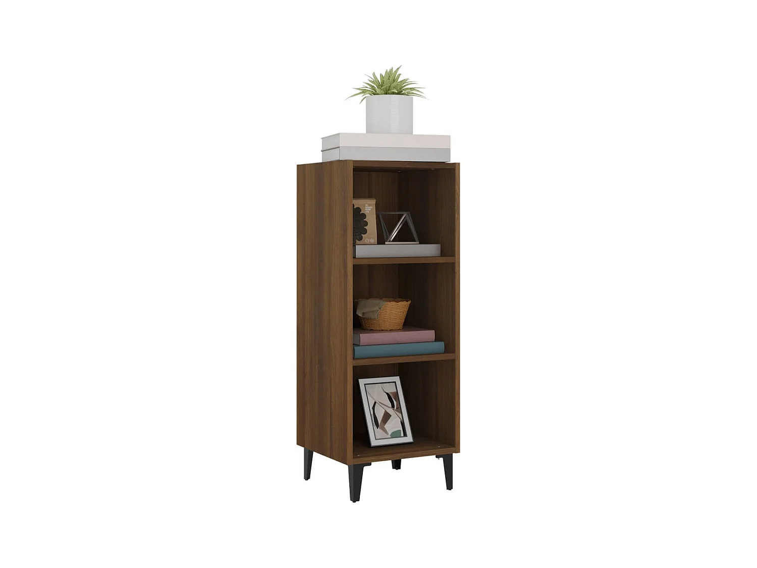 Buffet chêne marron 34,5x32,5x90 cm bois d'ingénierie