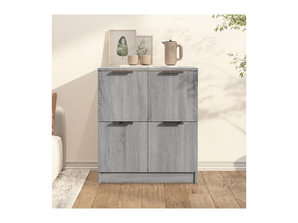 Credenza Sonoma grigia 60x30x70 cm in legno ingegnerizzato