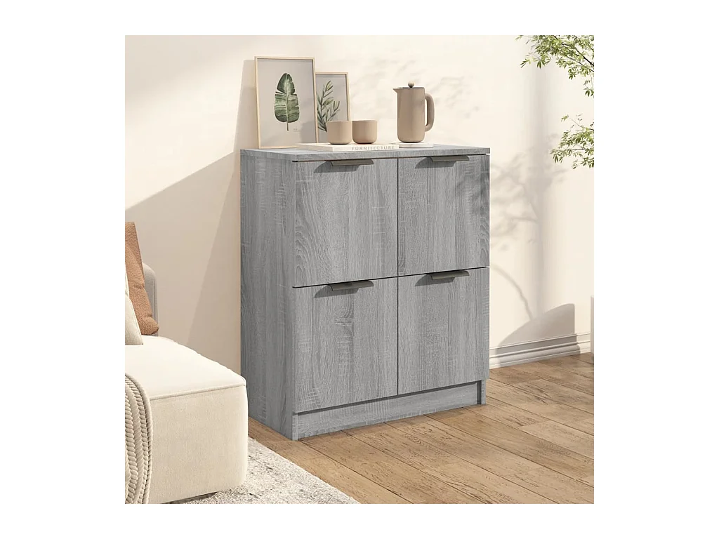 Credenza Sonoma grigia 60x30x70 cm in legno ingegnerizzato
