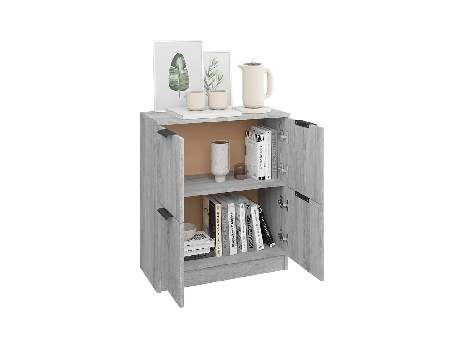 Credenza Sonoma grigia 60x30x70 cm in legno ingegnerizzato