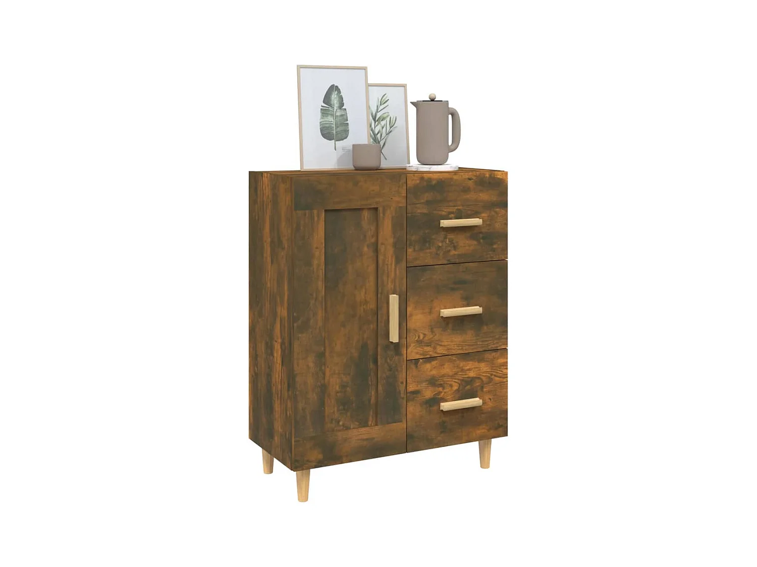 Buffet Chêne fumé 69,5x34x90 cm Bois d'ingénierie