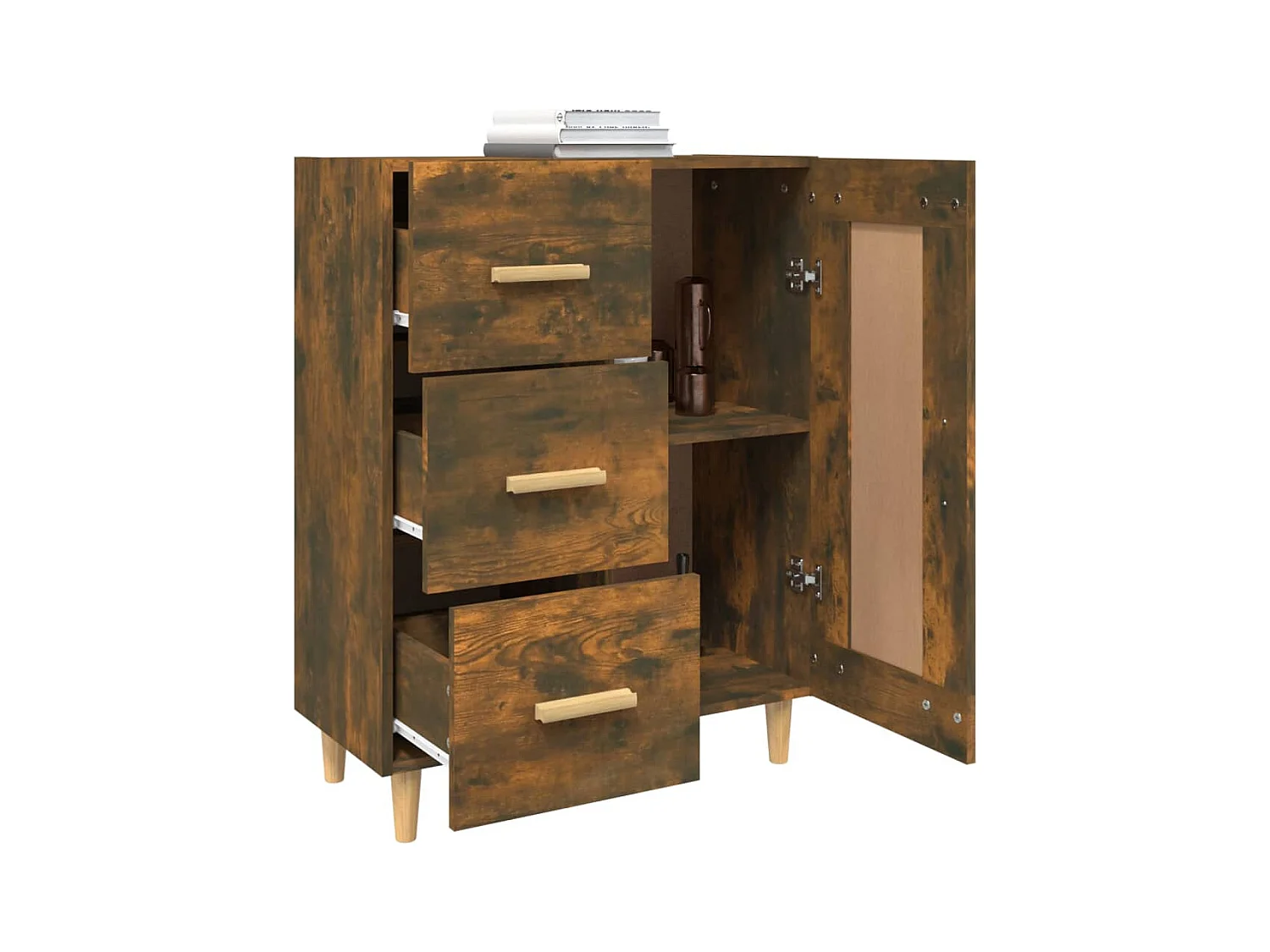 Buffet Chêne fumé 69,5x34x90 cm Bois d'ingénierie