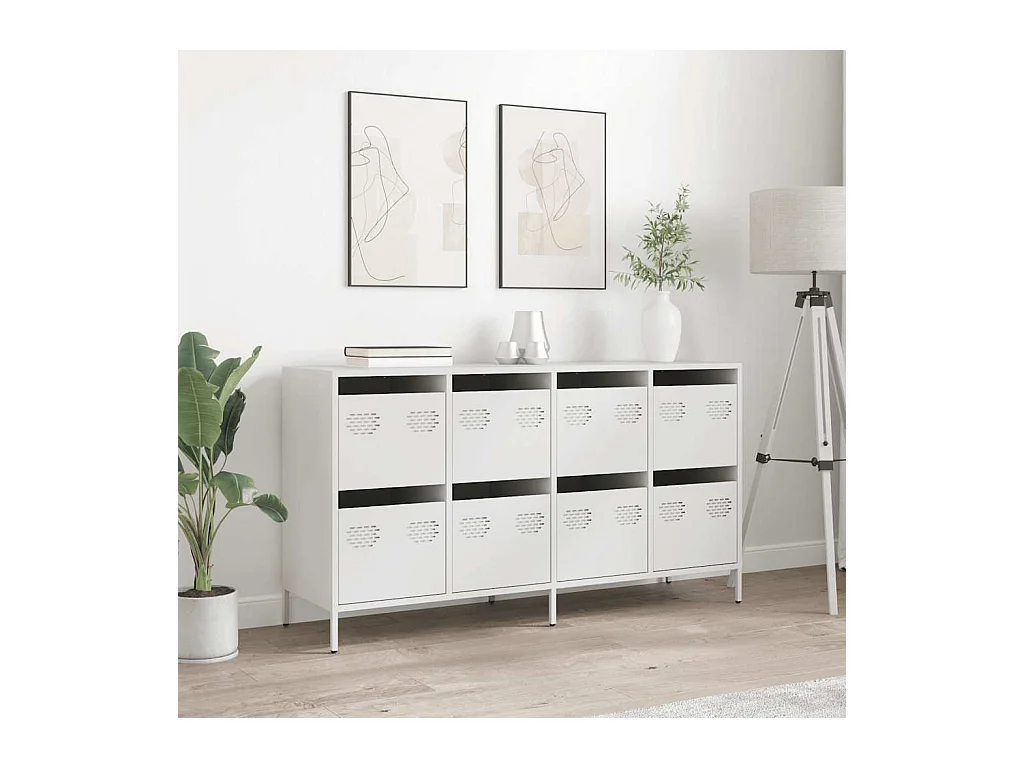 Buffet blanc 135x39x73,5 cm acier laminé à froid