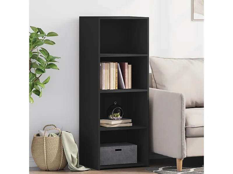 Buffet haut noir 45x41x124 cm bois d'ingénierie