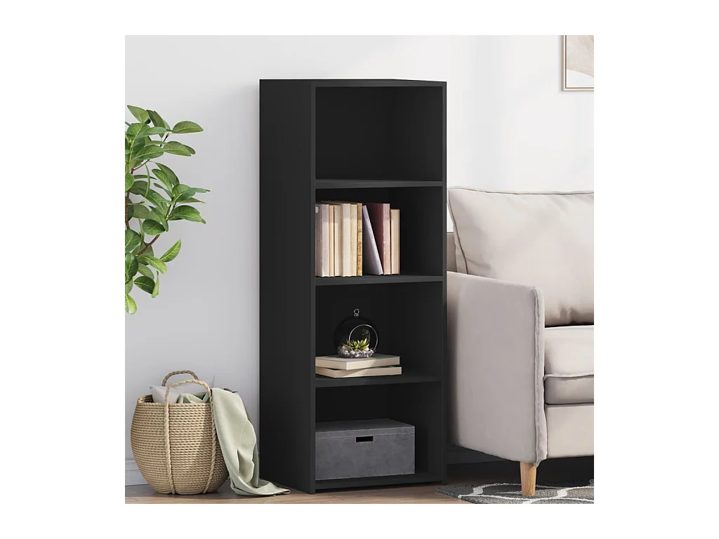 Buffet haut noir 45x41x124 cm bois d'ingénierie