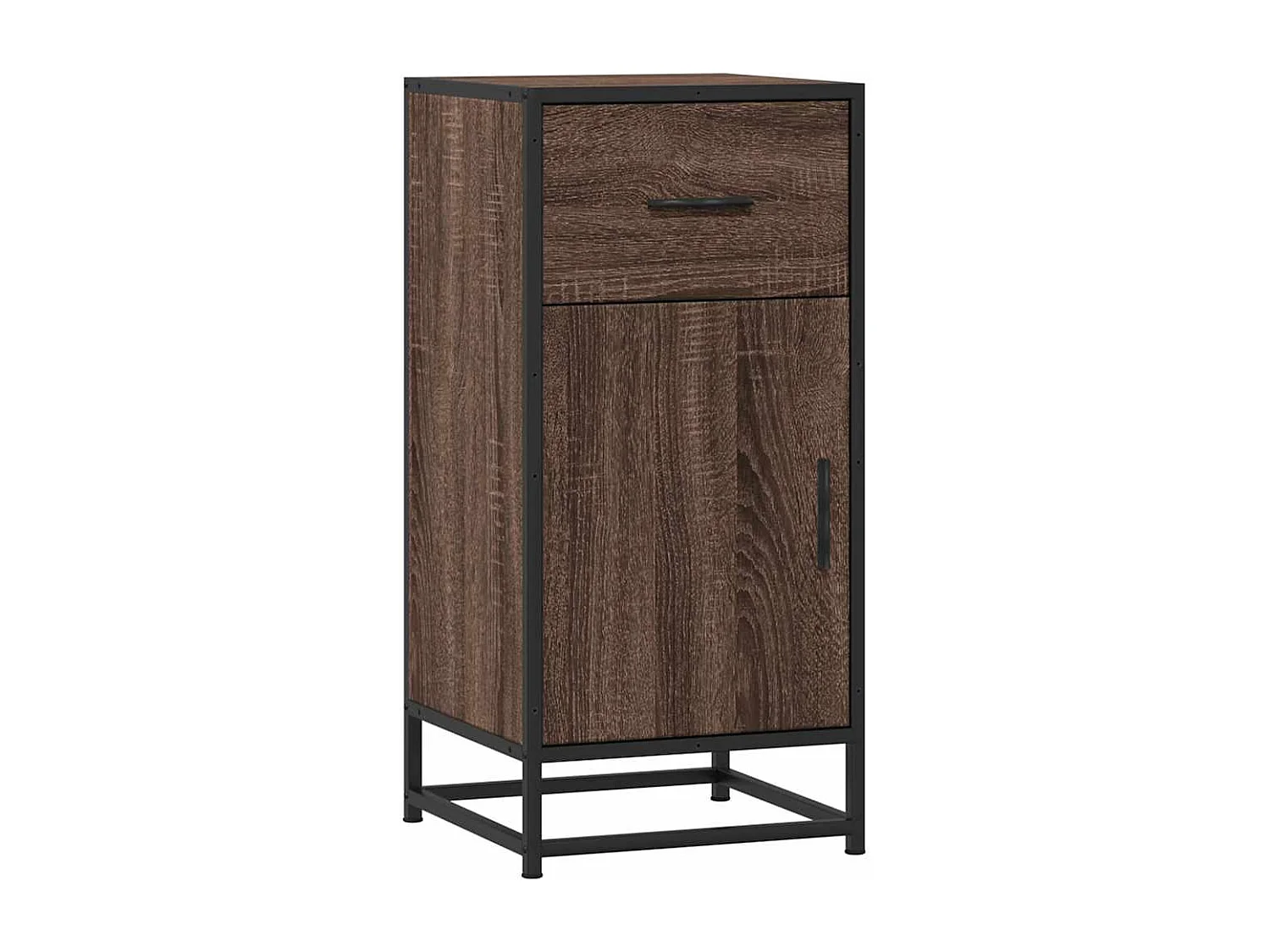 Buffet chêne marron 35,5x35x76 cm bois d'ingénierie et métal