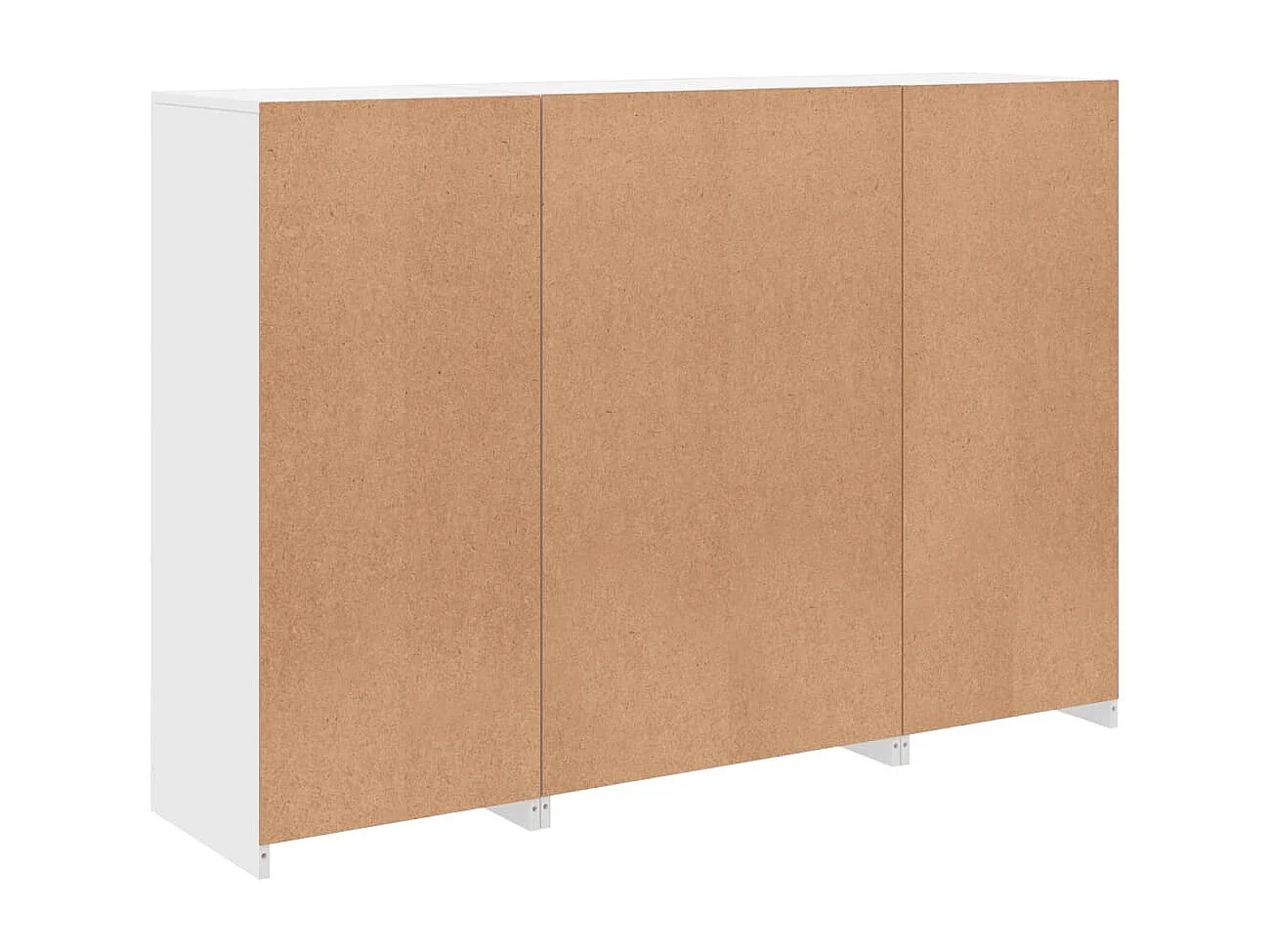 Buffets avec lumières LED 3 pcs blanc bois d'ingénierie