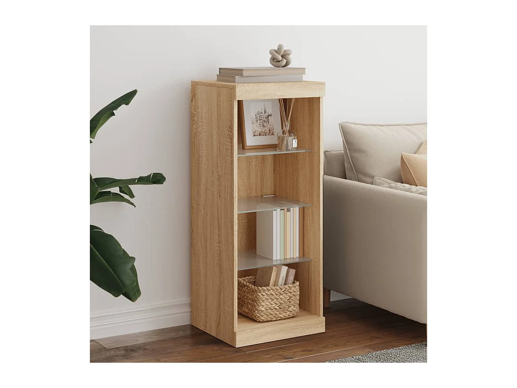 Buffet avec lumières LED chêne sonoma 41x37x100 cm