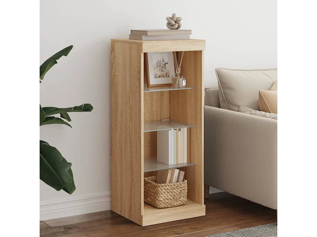 Buffet avec lumières LED chêne sonoma 41x37x100 cm