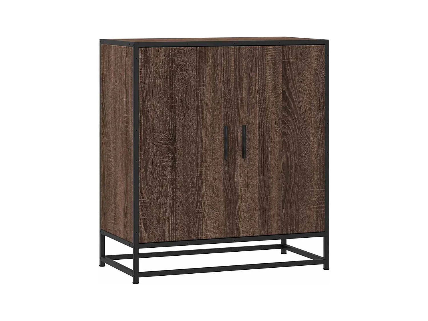 Credenza in rovere marrone 68x35x76 cm in legno composito e metallo