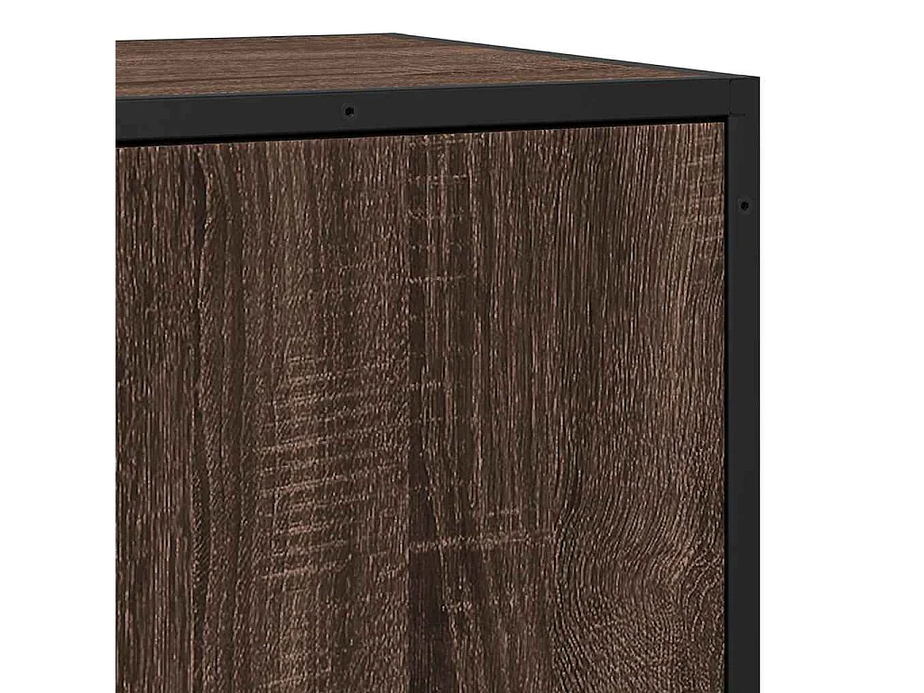 Credenza in rovere marrone 68x35x76 cm in legno composito e metallo