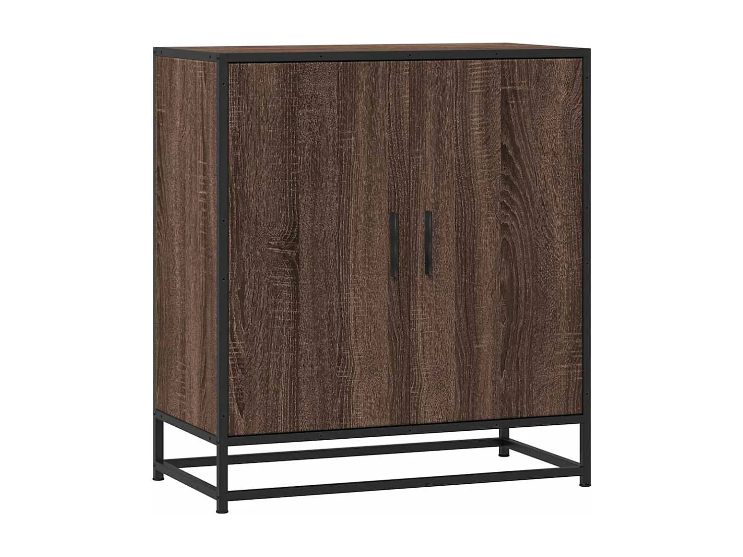Buffet chêne marron 68x35x76 cm bois d'ingénierie et métal