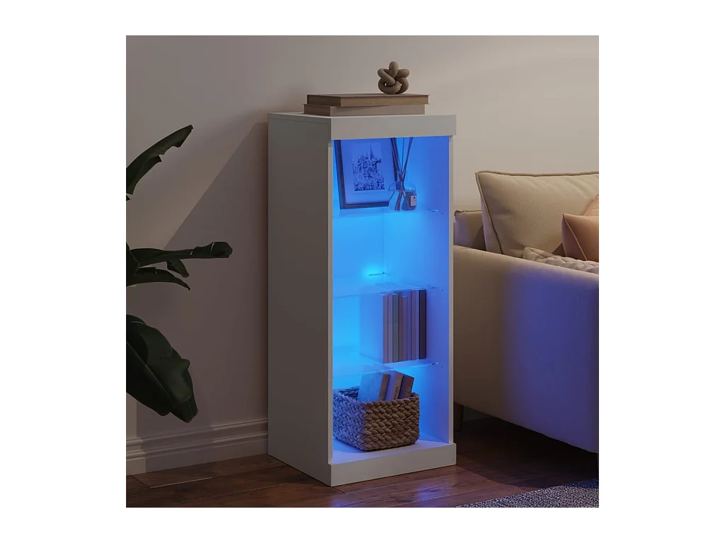 Buffet avec lumières LED blanc 41x37x100 cm