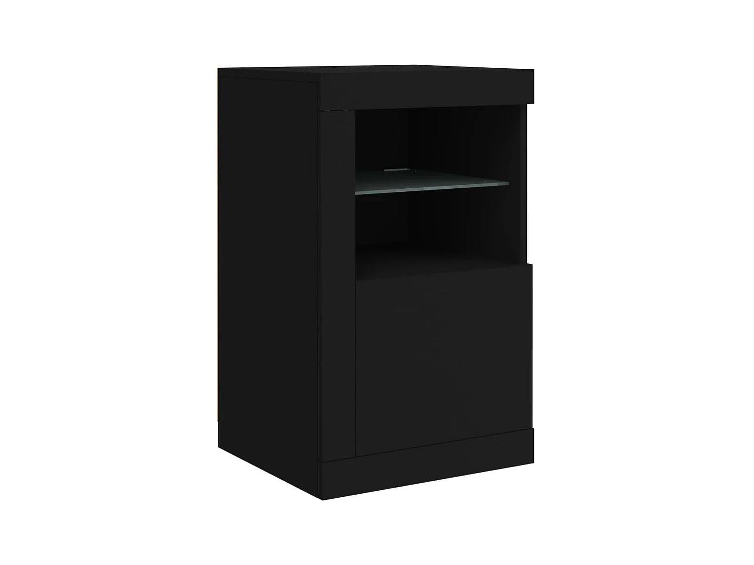 Buffet avec lumières LED noir 123x37x67 cm