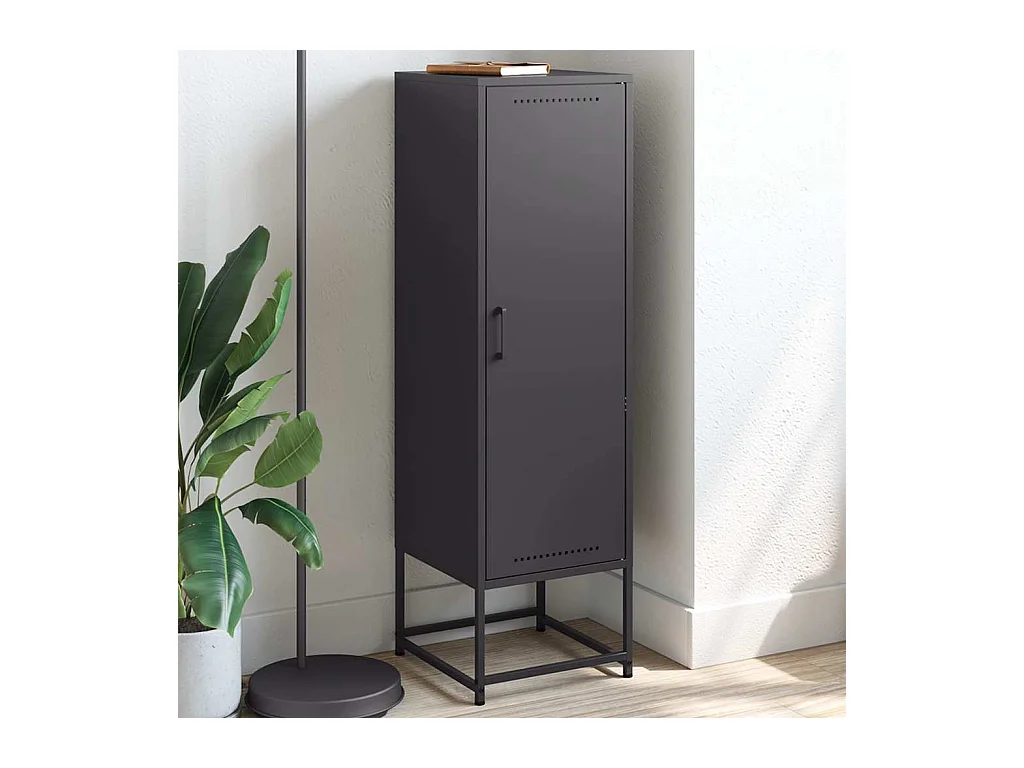 Buffet haut noir 36x39x123 cm acier
