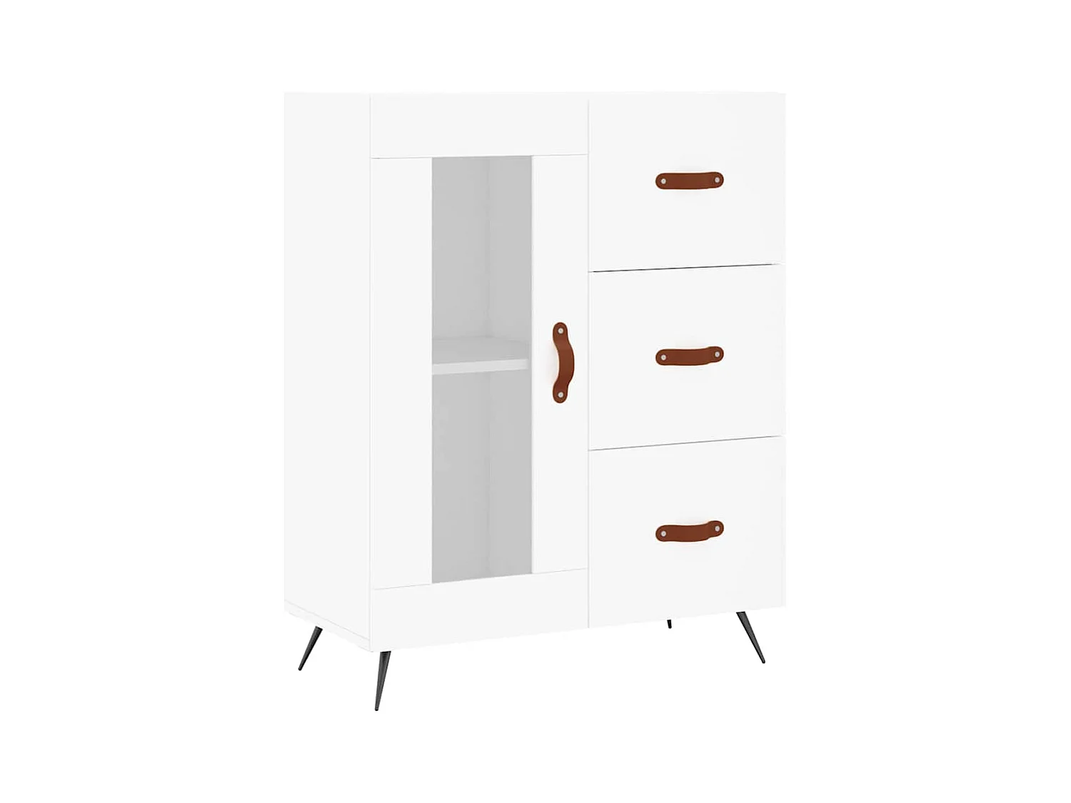 Credenza bianca 69,5x34x90 cm in legno ingegnerizzato