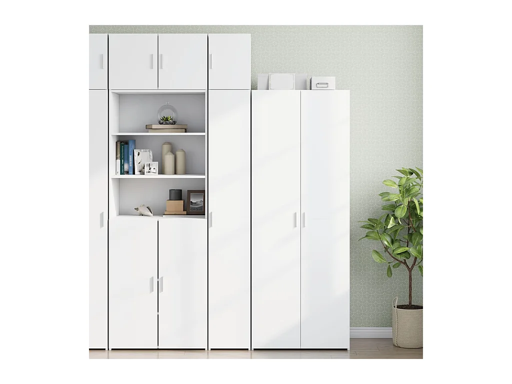 Slanke witte opbergkast 30x42,5x225 cm