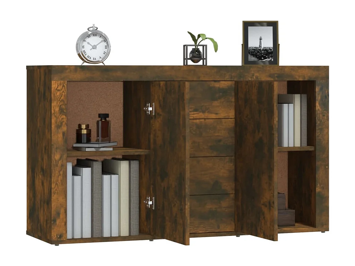 Buffet Chêne fumé 120x36x69 cm Bois d'ingénierie