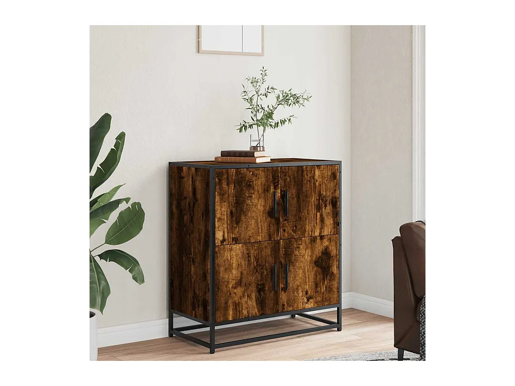 Buffet chêne fumé 68x35x76 cm bois d'ingénierie