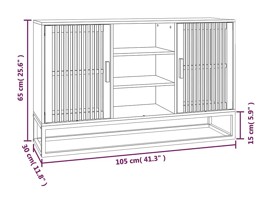 Credenza 105x30x65 cm in legno ingegnerizzato