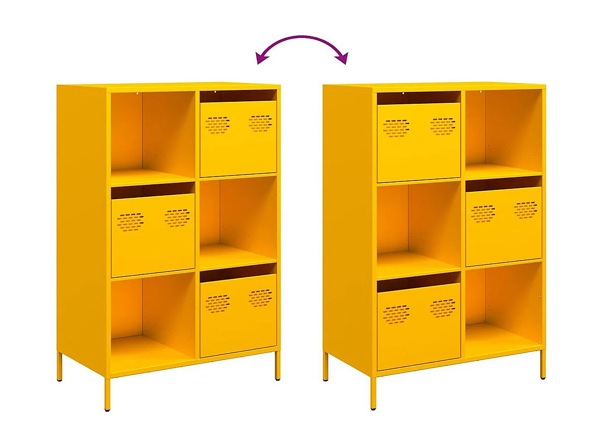 Buffet haut jaune moutarde 68x39x103,5 cm acier