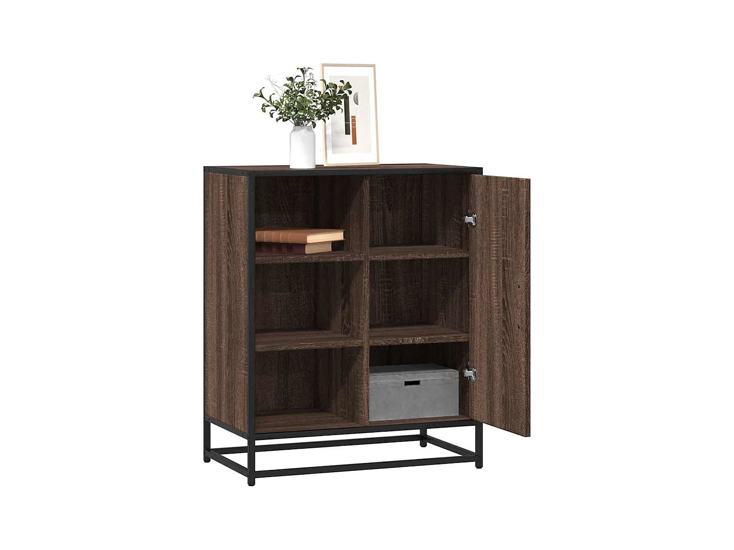 Buffet chêne marron 62x35x76 cm bois d'ingénierie