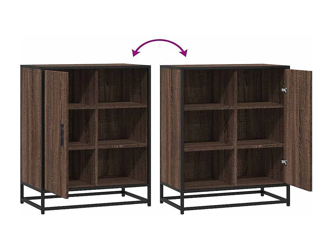 Buffet chêne marron 62x35x76 cm bois d'ingénierie