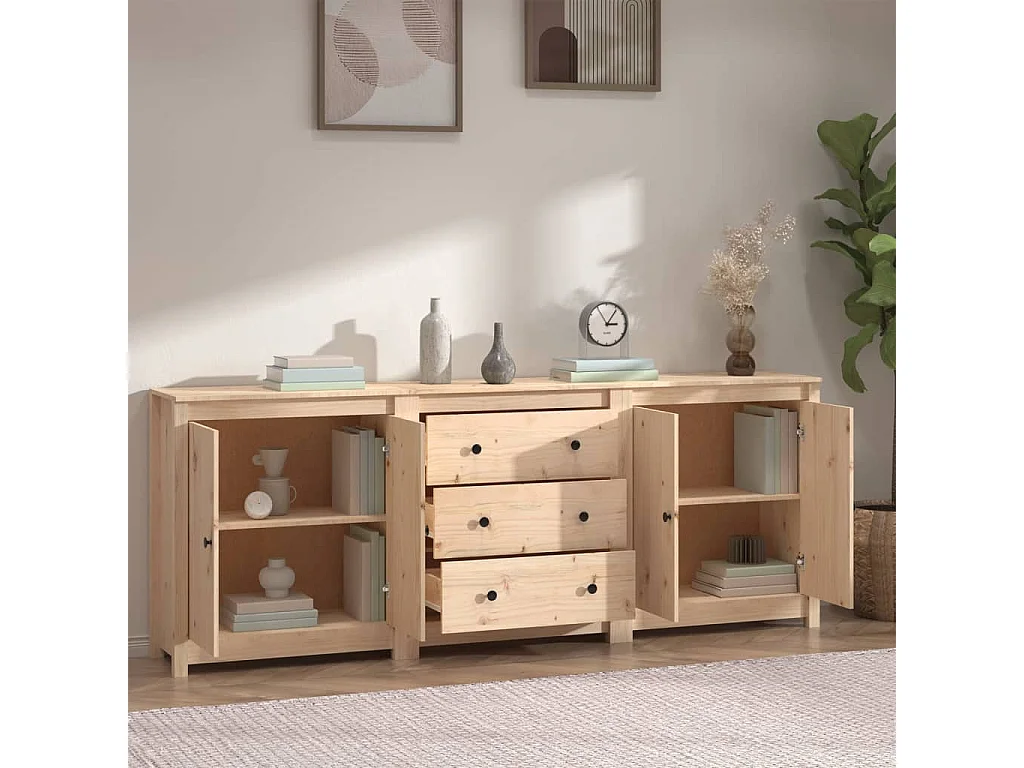 Buffet 210x35x80 cm Bois massif de pin