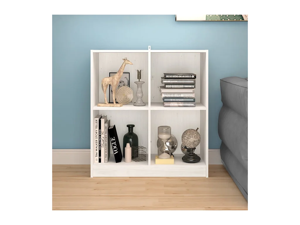 Credenza bianca 70x33x76 cm in legno massello di pino