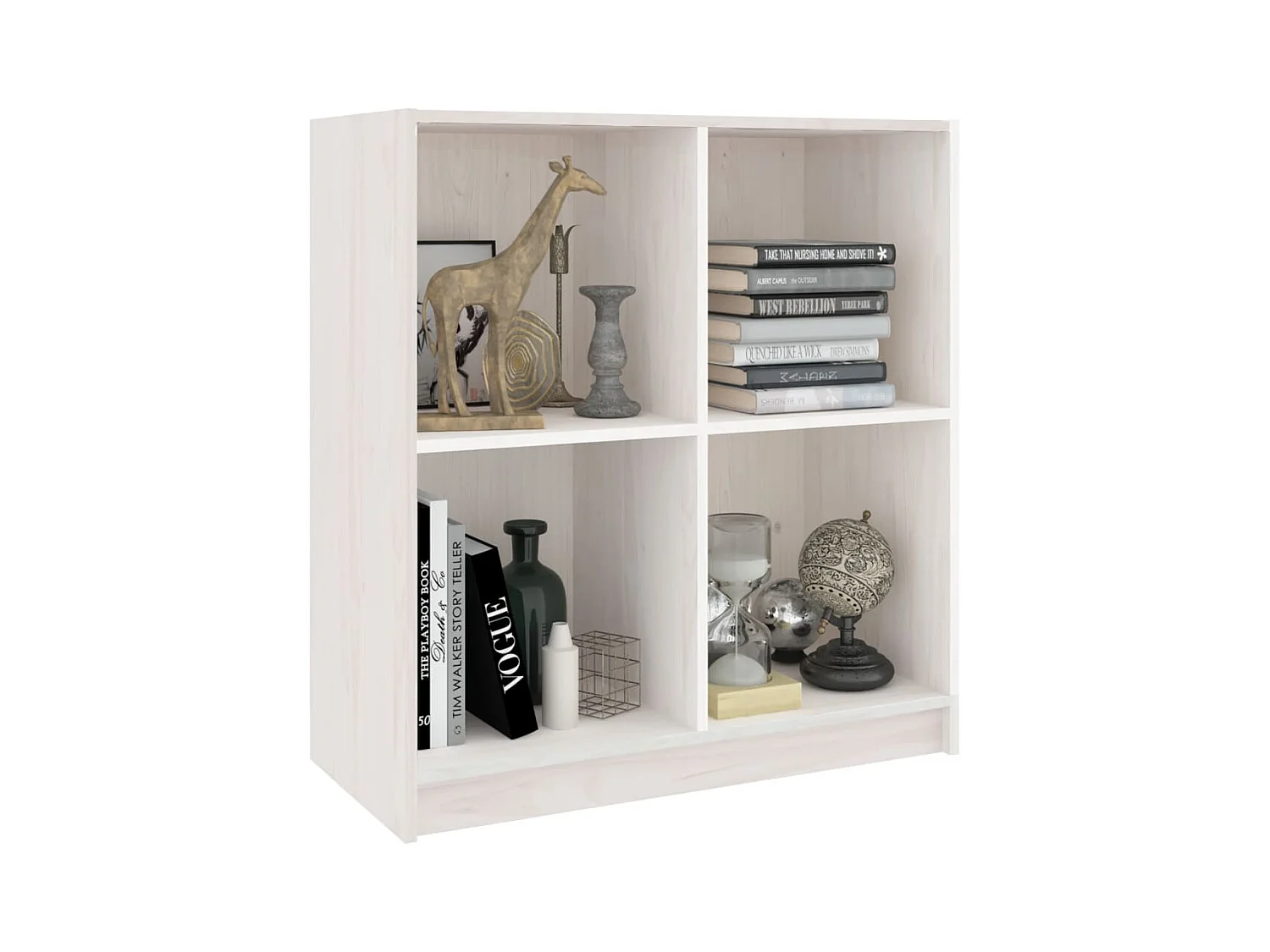 Credenza bianca 70x33x76 cm in legno massello di pino