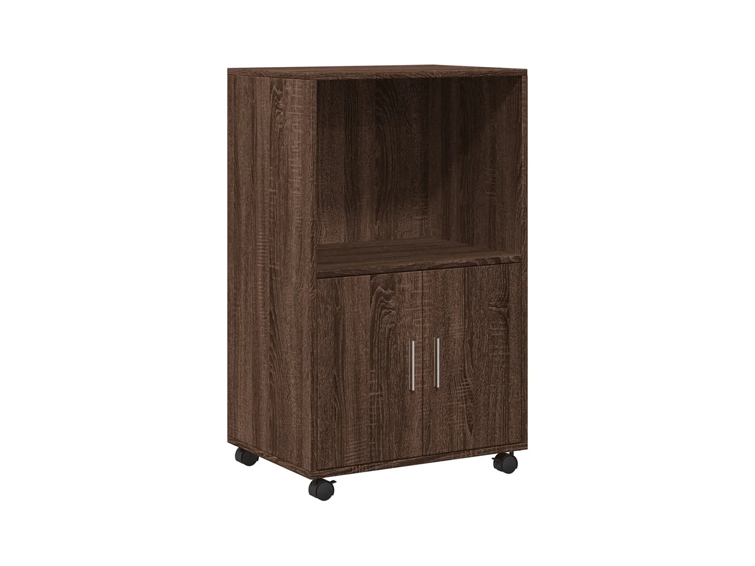 Armoire à roulettes chêne marron 55x40x91 cm bois d'ingénierie