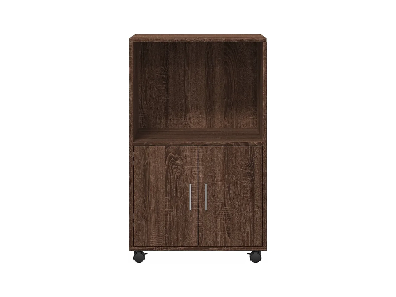 Armoire à roulettes chêne marron 55x40x91 cm bois d'ingénierie