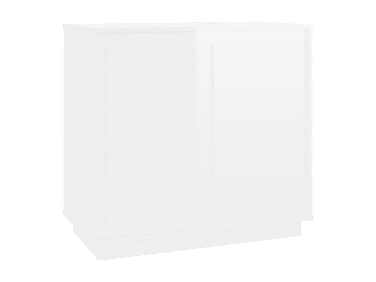 Buffet blanc brillant 80x34x75 cm bois d'ingénierie