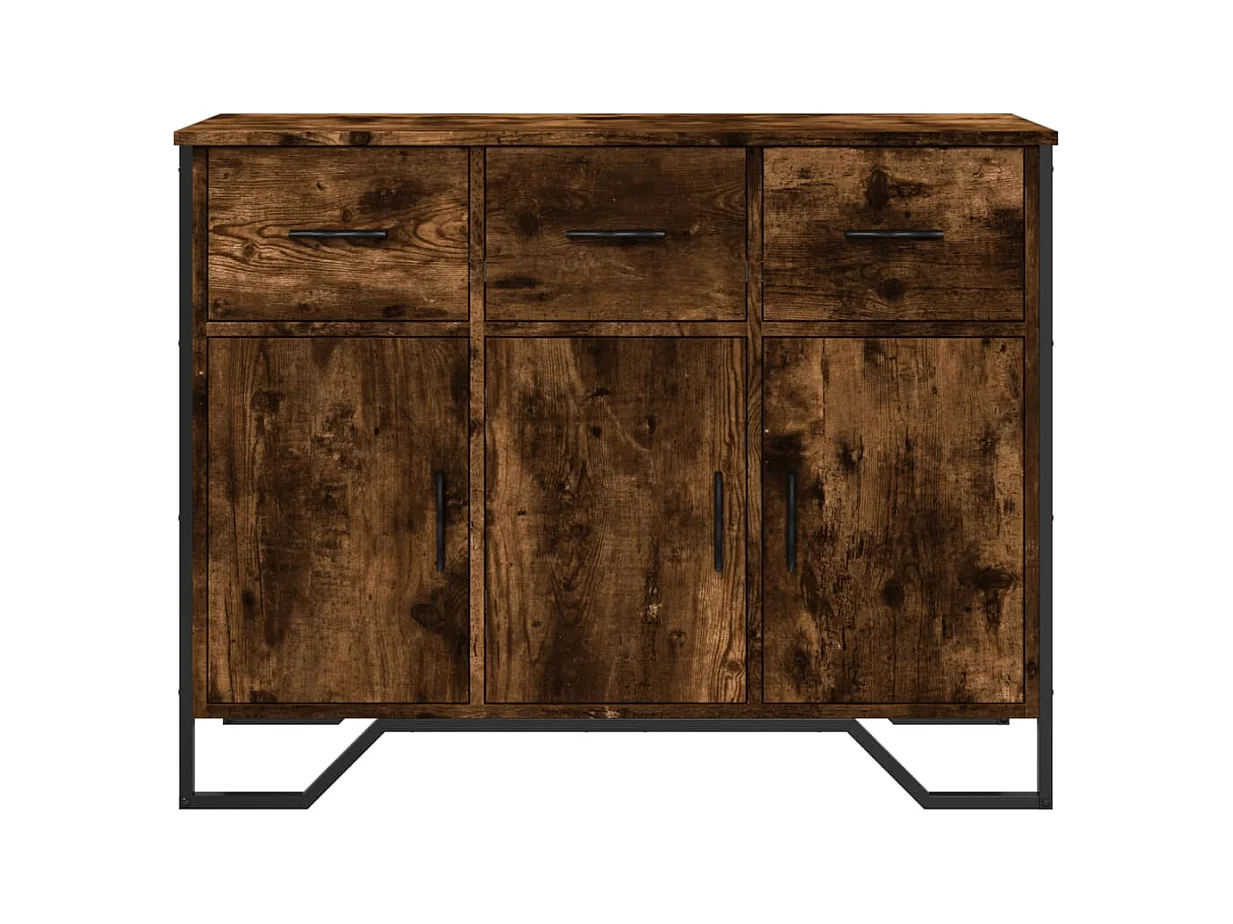 Credenza in rovere affumicato 97x32,5x74,5 cm in legno ingegnerizzato