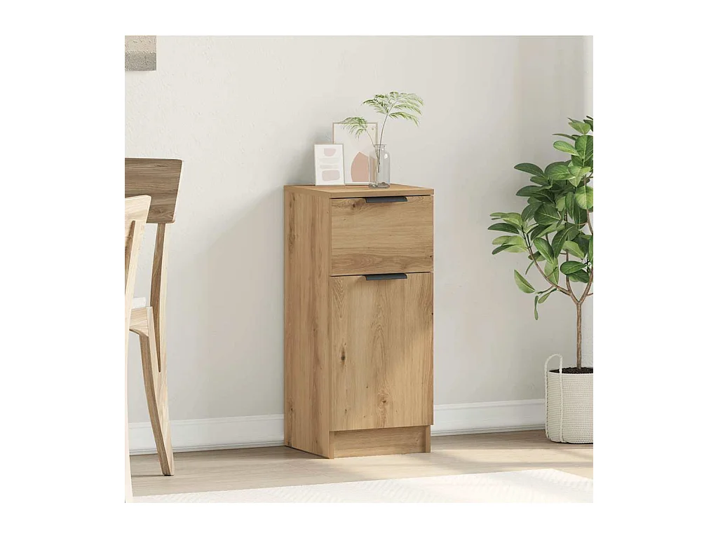 Handgemaakt eikenhouten dressoir 30x30x70 cm bewerkt hout