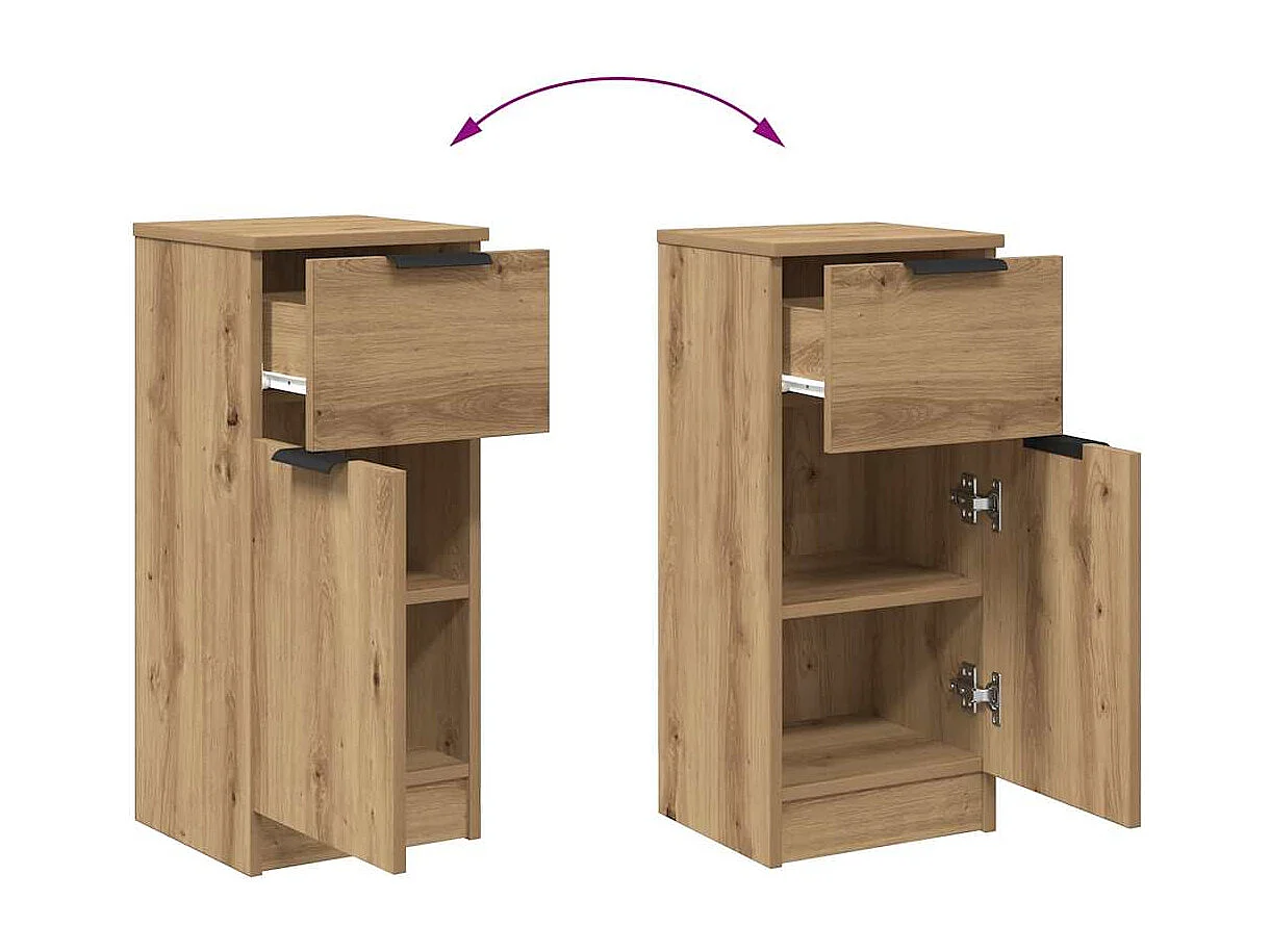 Buffet chêne artisanal 30x30x70 cm bois d'ingénierie