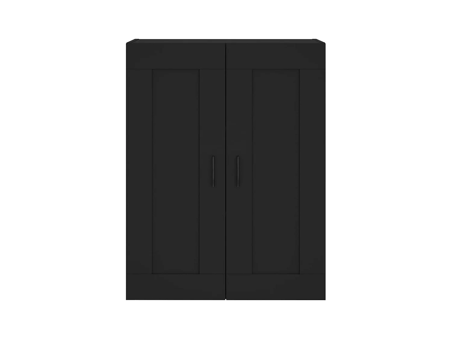 Pensili da parete in legno ingegnerizzato nero a 2 pezzi